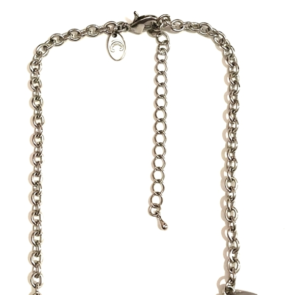 CHARMING CHARLIE ACRYLIC/RHINESTONE SILVER-TONE COLLAR BIB LOT (2) 20" NECKLACES - Picture 6 of 11